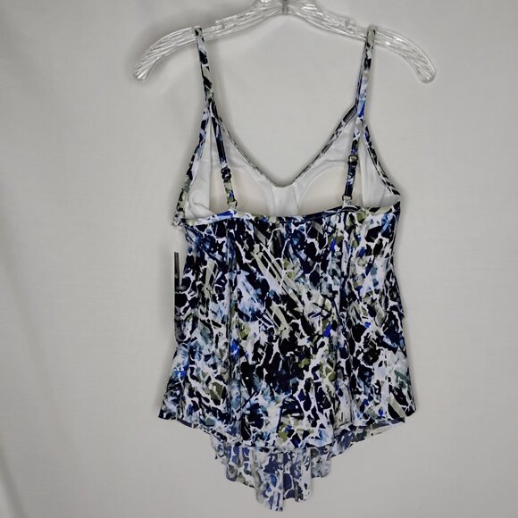 Magicsuit Miraclesuit Tankini Top Tiers Ruffles Flattering Blue Black Print 10 - Picture 3 of 14
